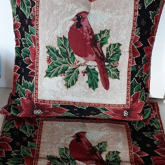 Christmas Cardinals Tapestry Pillow Covers 17 inch Set of 2 - Picture 9 of 10